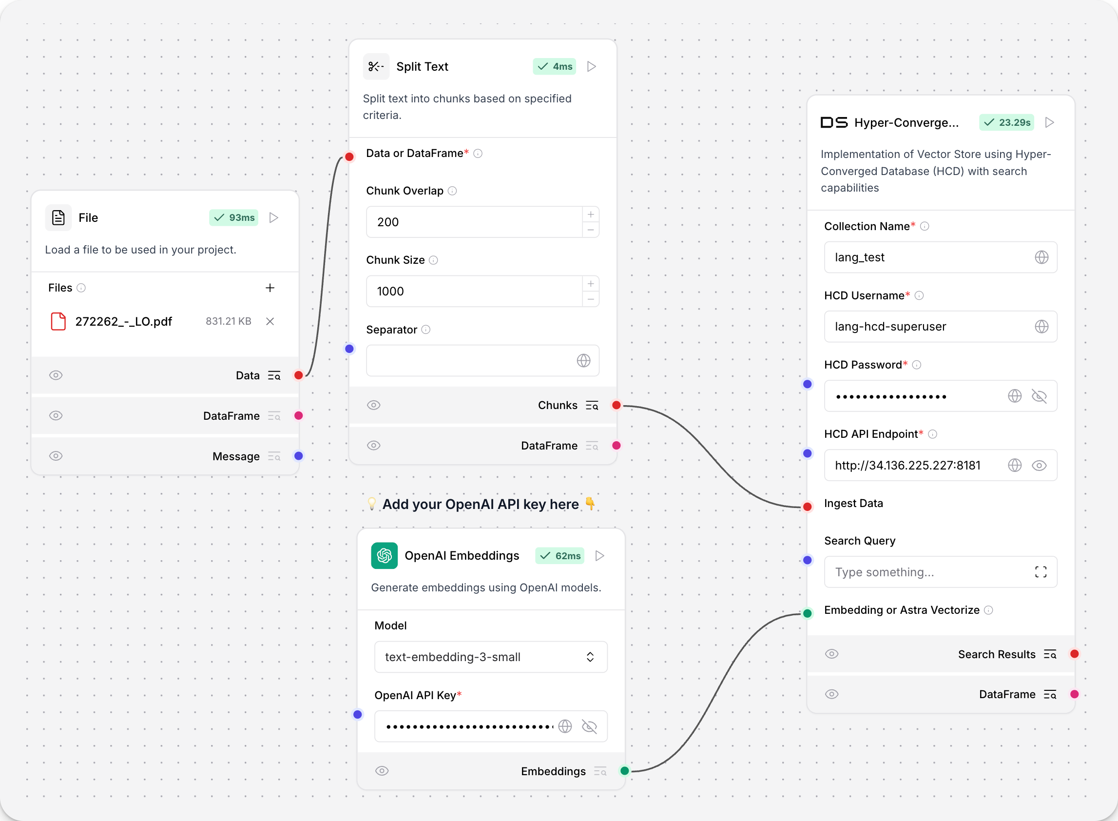 HCD 向量存储嵌入摄取